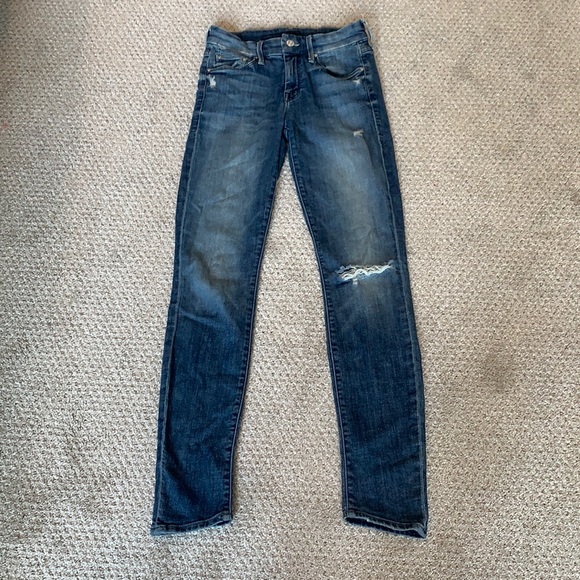 MOTHER Dark Wash Ripped Jeans - Picture 2 of 8